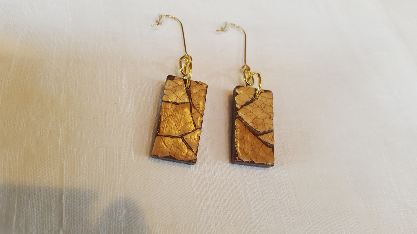18314 - Magnifiques boucles d’oreilles Eggshell brunes