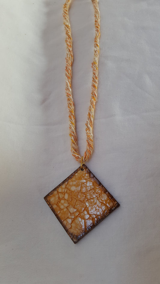 15127 - Pendentif EggShell brun/jaune