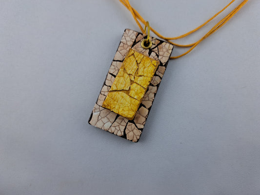 15159 - Pendentif EggShell brun / dorée
