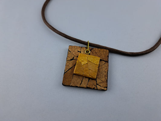 15160 - Pendentif EggShell brun/doré