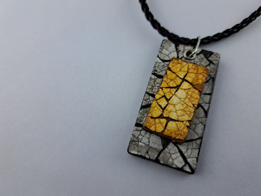 15162 - Pendentif EggShell noir/doré