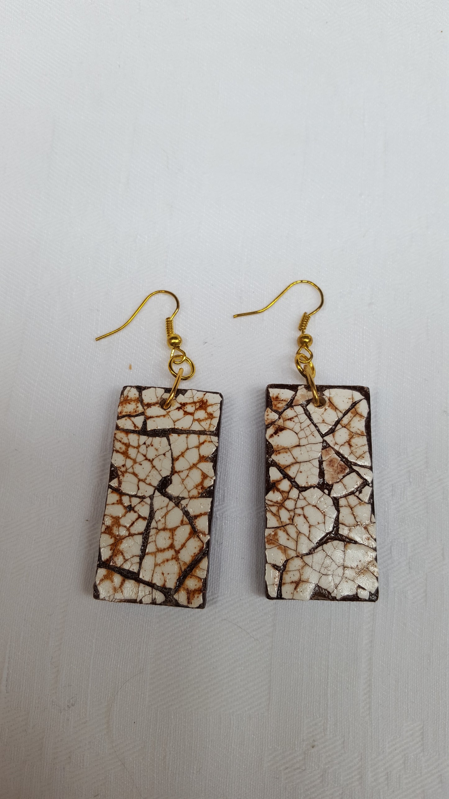 18304 - Magnifiques boucles d’oreilles Eggshell brunes