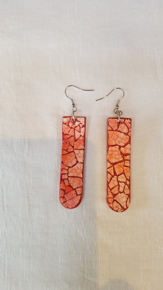 18316 -  Magnifiques boucles d’oreilles Eggshell rouges