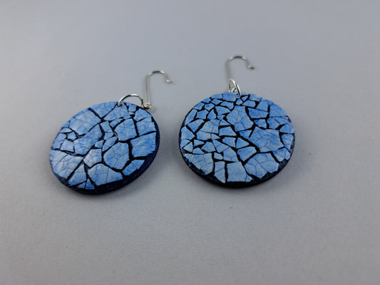 18324 - Magnifiques boucles d’oreilles Eggshell bleues