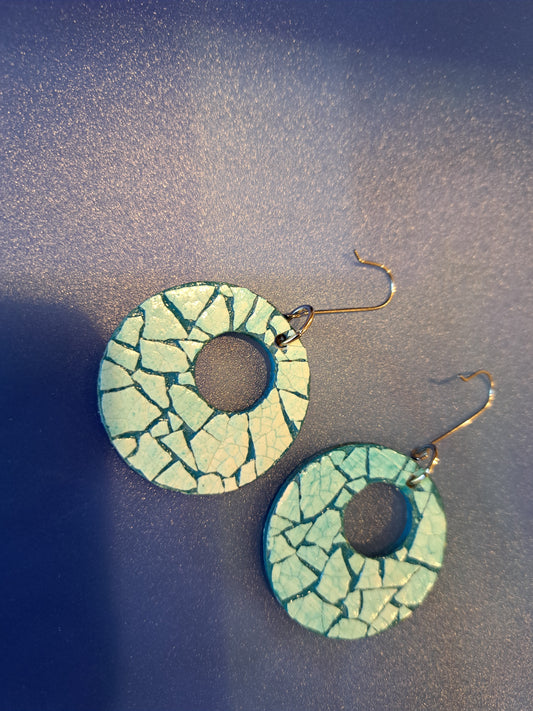 18325 - Magnifiques boucles d’oreilles Eggshell Turquoises