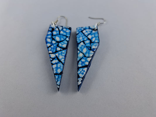 10326 - Magnifiques boucles d’oreilles Eggshell bleues